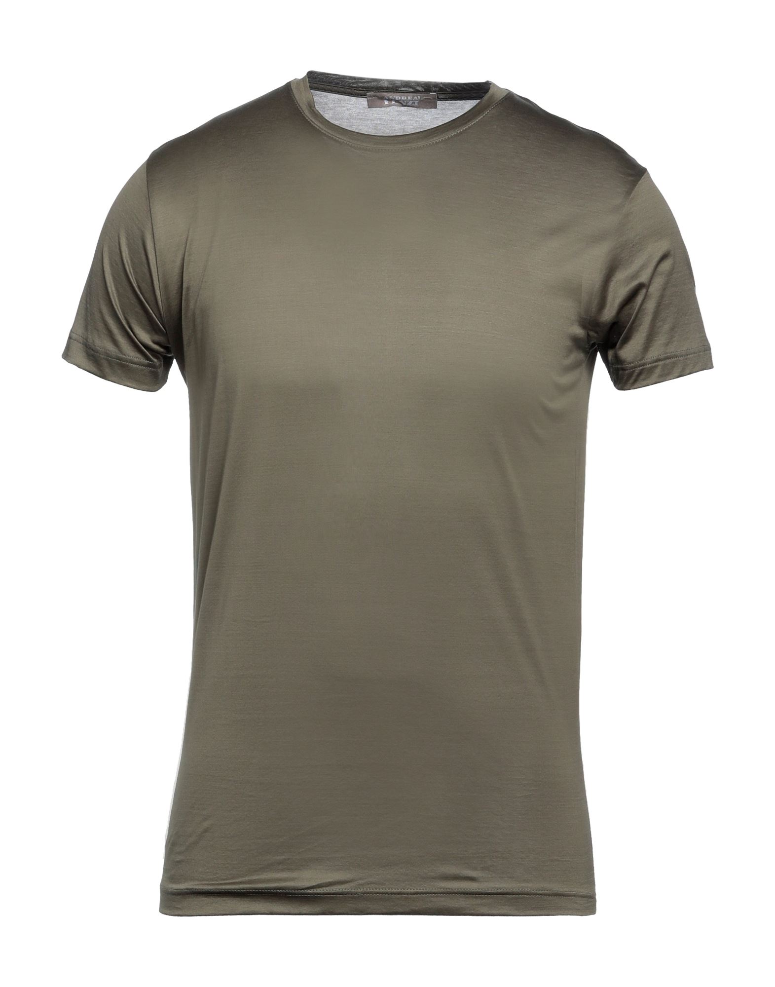 Shop Andrea Fenzi Man T-shirt Military Green Size S Cotton