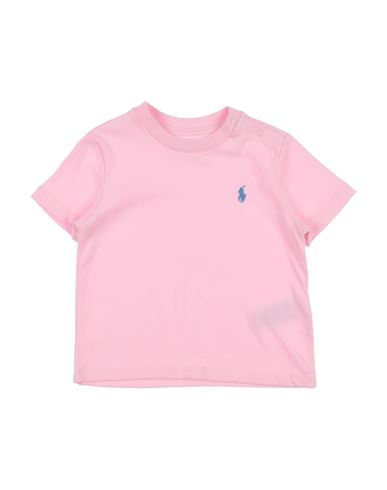 Polo Ralph Lauren Babies'  Cotton Jersey Crewneck Tee Newborn Boy T-shirt Pink Size 3 Cotton