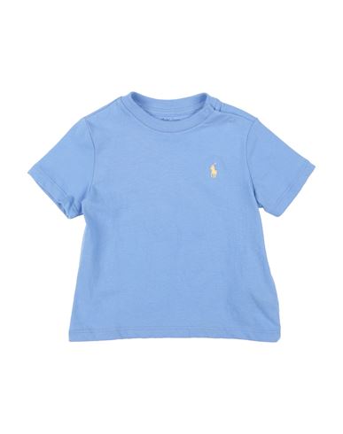 Polo Ralph Lauren Babies'  Cotton Jersey Crewneck Tee Newborn Boy T-shirt Blue Size 3 Cotton