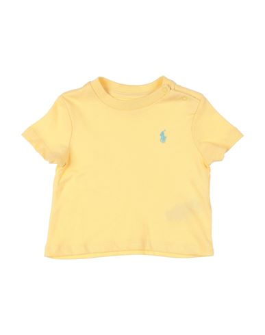 Polo Ralph Lauren Babies'  Cotton Jersey Crewneck Tee Newborn Boy T-shirt Yellow Size 3 Cotton