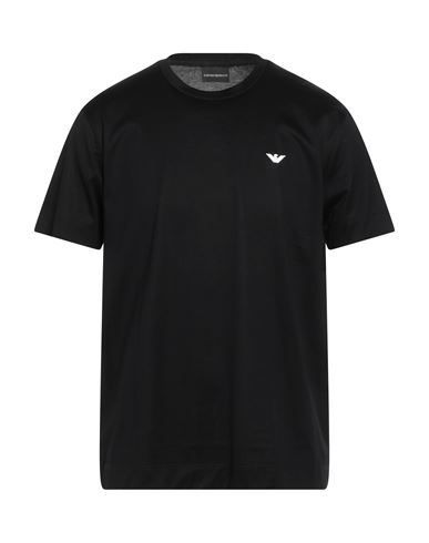 Emporio Armani Man T-shirt Black Size S Organic Cotton In Black
