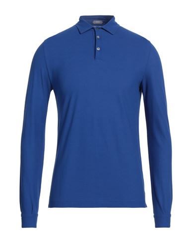 Zanone Man Polo Shirt Bright Blue Size 46 Cotton