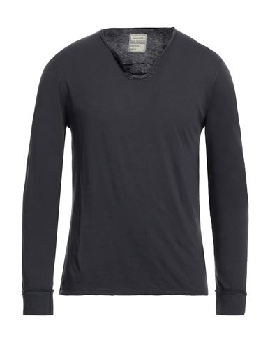 Shop Zadig & Voltaire Man T-shirt Lead Size L Cotton In Grey