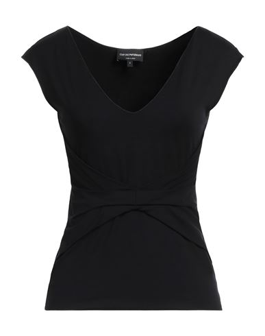 Emporio Armani Woman T-shirt Black Size M Viscose, Elastane