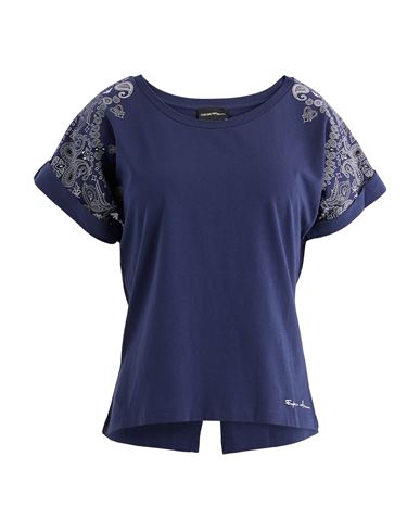Emporio Armani Woman T-shirt Midnight Blue Size S Cotton