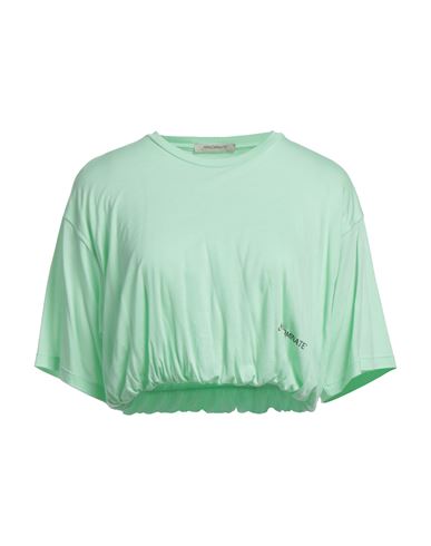 Hinnominate Woman T-shirt Light Green Size L Modal
