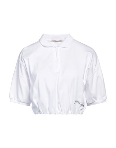 Hinnominate Woman Polo Shirt White Size M Cotton