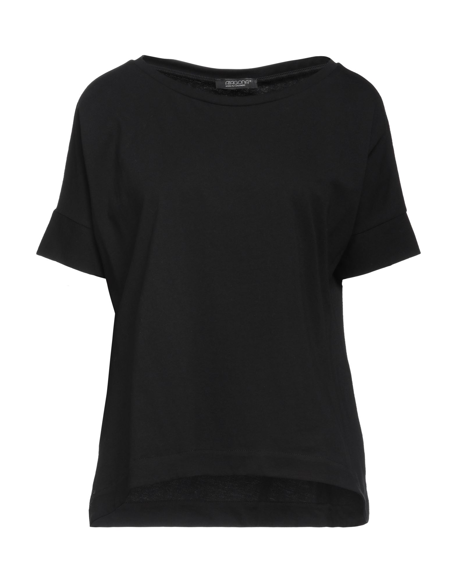 Shop Aragona Woman T-shirt Black Size 4 Cotton