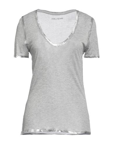 ZADIG & VOLTAIRE ZADIG & VOLTAIRE WOMAN T-SHIRT GREY SIZE S MODAL