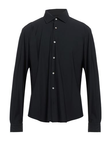 Portofiori Man Shirt Black Size 15 ½ Polyamide, Elastane