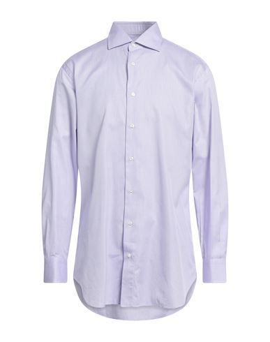 Brioni Man Shirt Lilac Size 14 Cotton In Purple