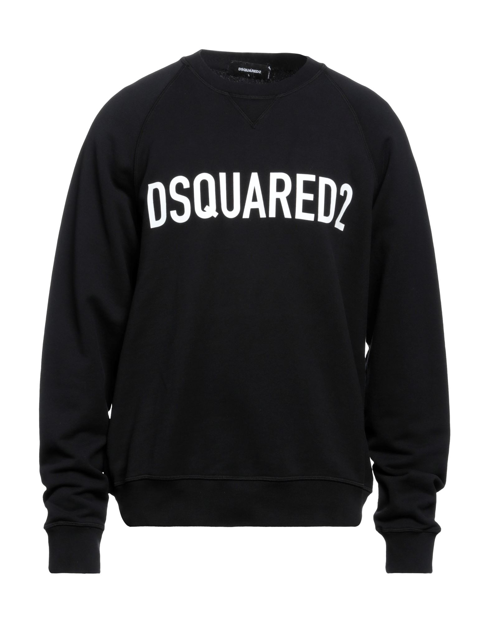 Dsquared2 Cotton Crewneck Sweater With Ribbed Hem In Black