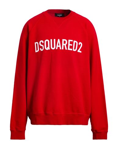 Dsquared2 Man Sweatshirt Red Size Xxl Cotton, Elastane In Red