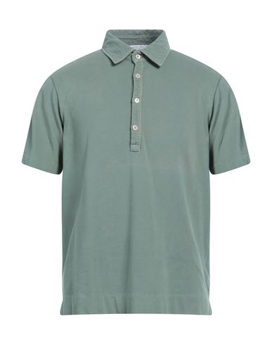 Boglioli Man Polo Shirt Military Green Size M Linen
