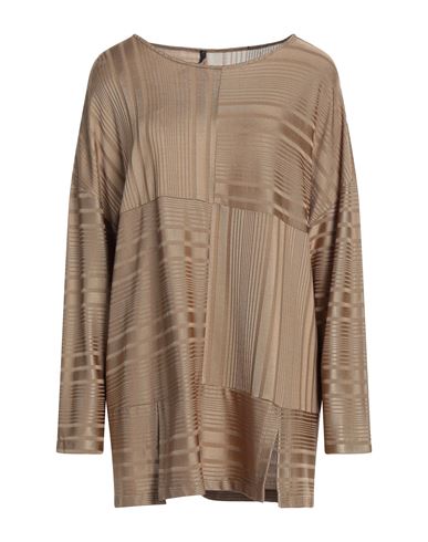 Pierantonio Gaspari Woman Top Camel Size 12 Viscose, Polyamide, Elastane In Beige