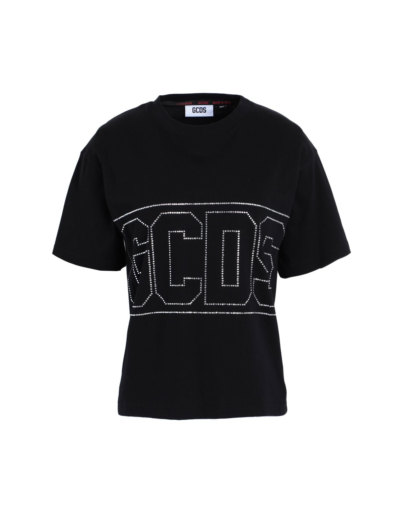 Shop Gcds Woman T-shirt Black Size S Cotton