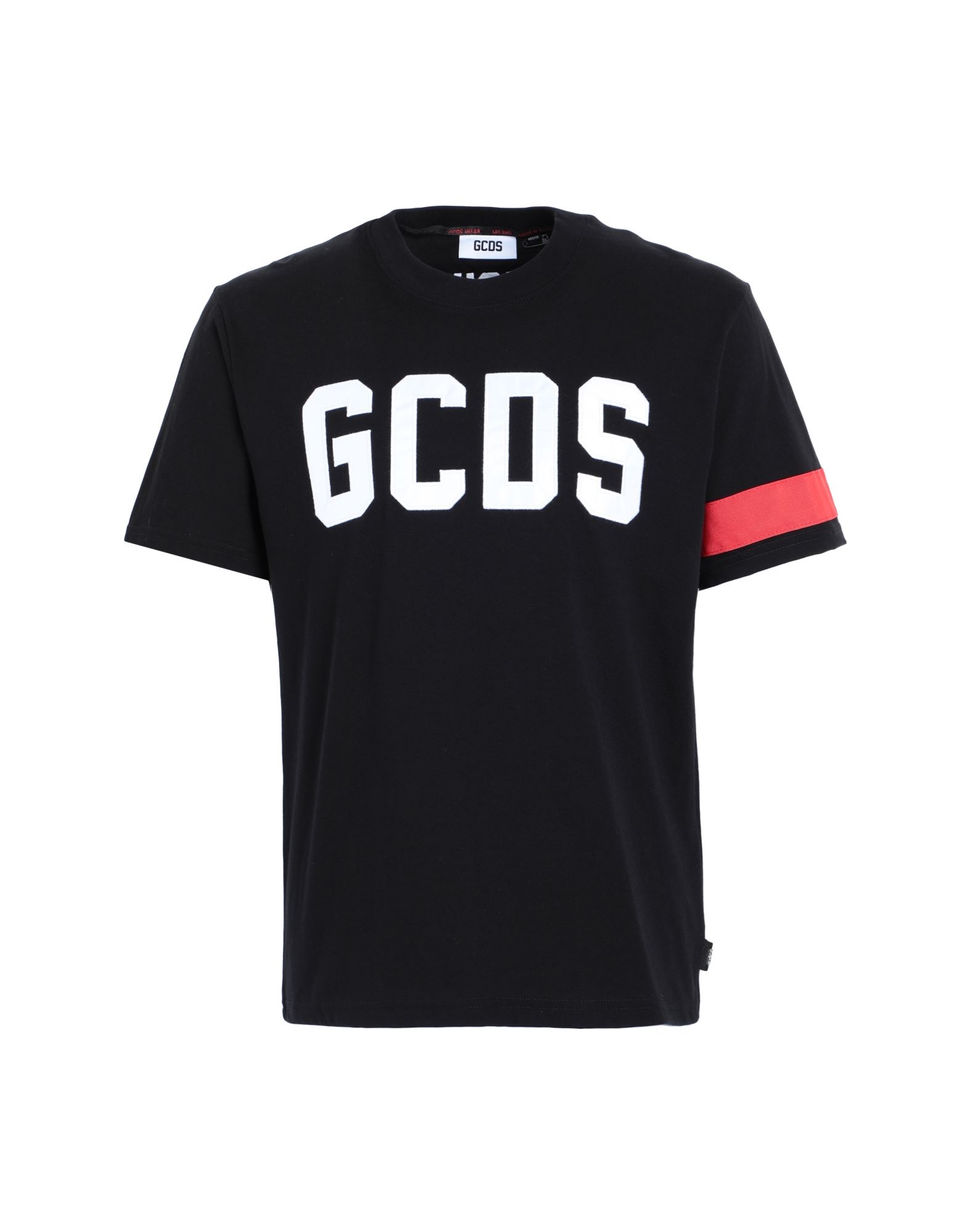 Shop Gcds Man T-shirt Black Size Xs Cotton