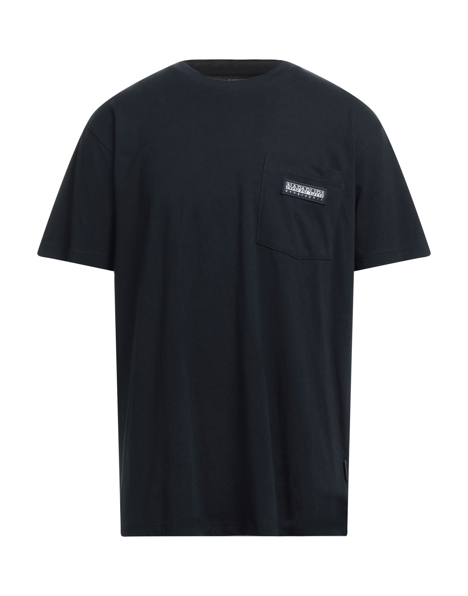 Shop Napapijri Man T-shirt Midnight Blue Size Xl Cotton, Elastane