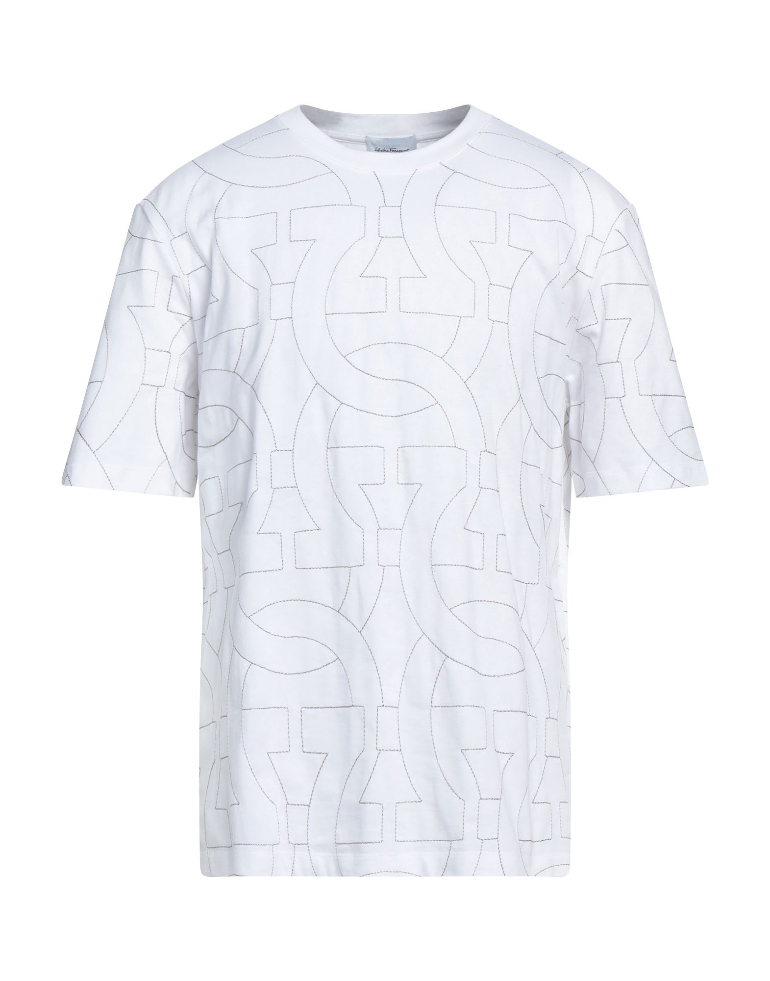 Shop Ferragamo Man T-shirt White Size M Cotton