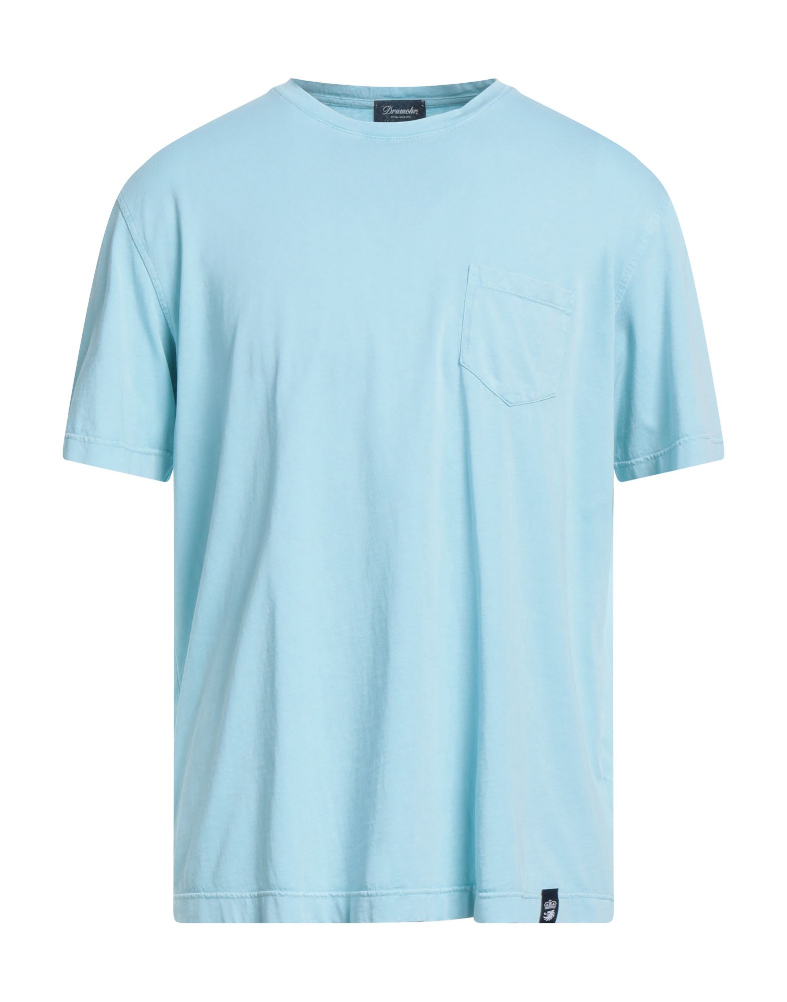 Shop Drumohr Man T-shirt Sky Blue Size M Cotton