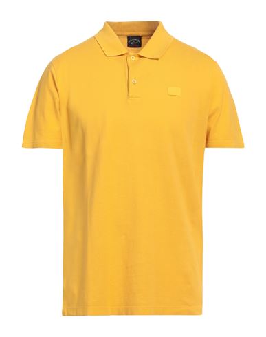 Paul & Shark Man Polo Shirt Ocher Size S Cotton In Yellow
