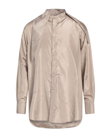 Valentino Garavani Man Shirt Khaki Size 15 ¾ Silk In Beige