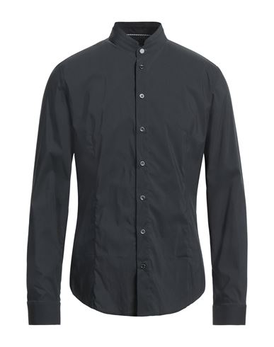 Patrizia Pepe Man Shirt Midnight Blue Size 38 Cotton, Polyamide, Elastane In Grey