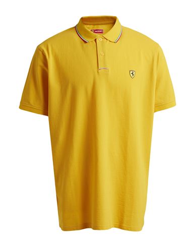 Scuderia Ferrari Man Polo Shirt Yellow Size 3xl Cotton
