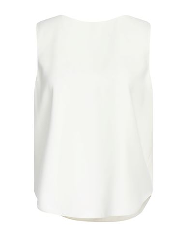 Emporio Armani Woman Top Cream Size 16 Polyester In White