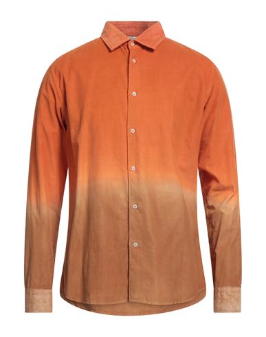 Altea Man Shirt Rust Size M Cotton In Orange