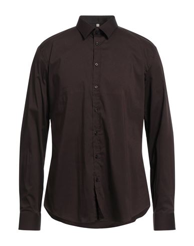 Q1 Man Shirt Dark Brown Size 18 Cotton, Polyamide, Elastane