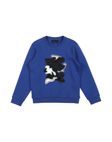 Emporio Armani Toddler Boy Sweatshirt Blue Size 6 Cotton, Polyester, Elastane, Polyamide In Blue