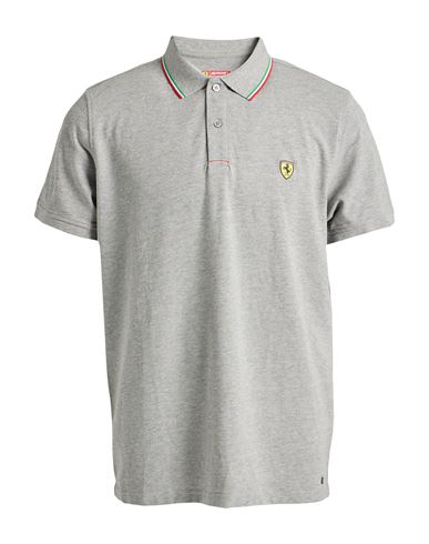Scuderia Ferrari Man Polo Shirt Grey Size Xl Cotton