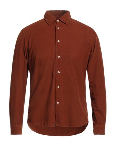 Altea Man Shirt Rust Size M Cotton In Red