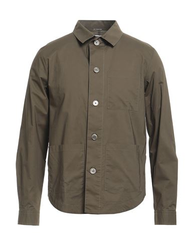 Grey Daniele Alessandrini Man Shirt Military Green Size S Cotton, Elastane