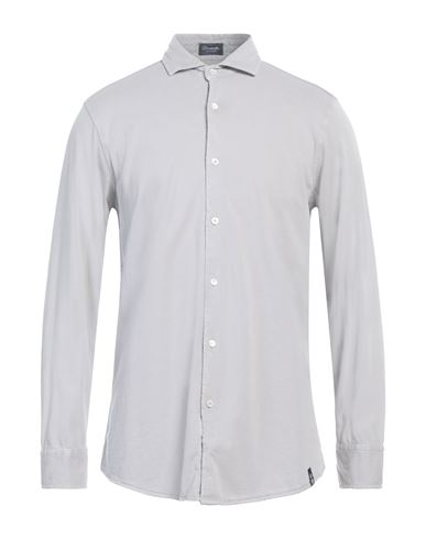 Shop Drumohr Man Shirt Light Grey Size Xxl Cotton