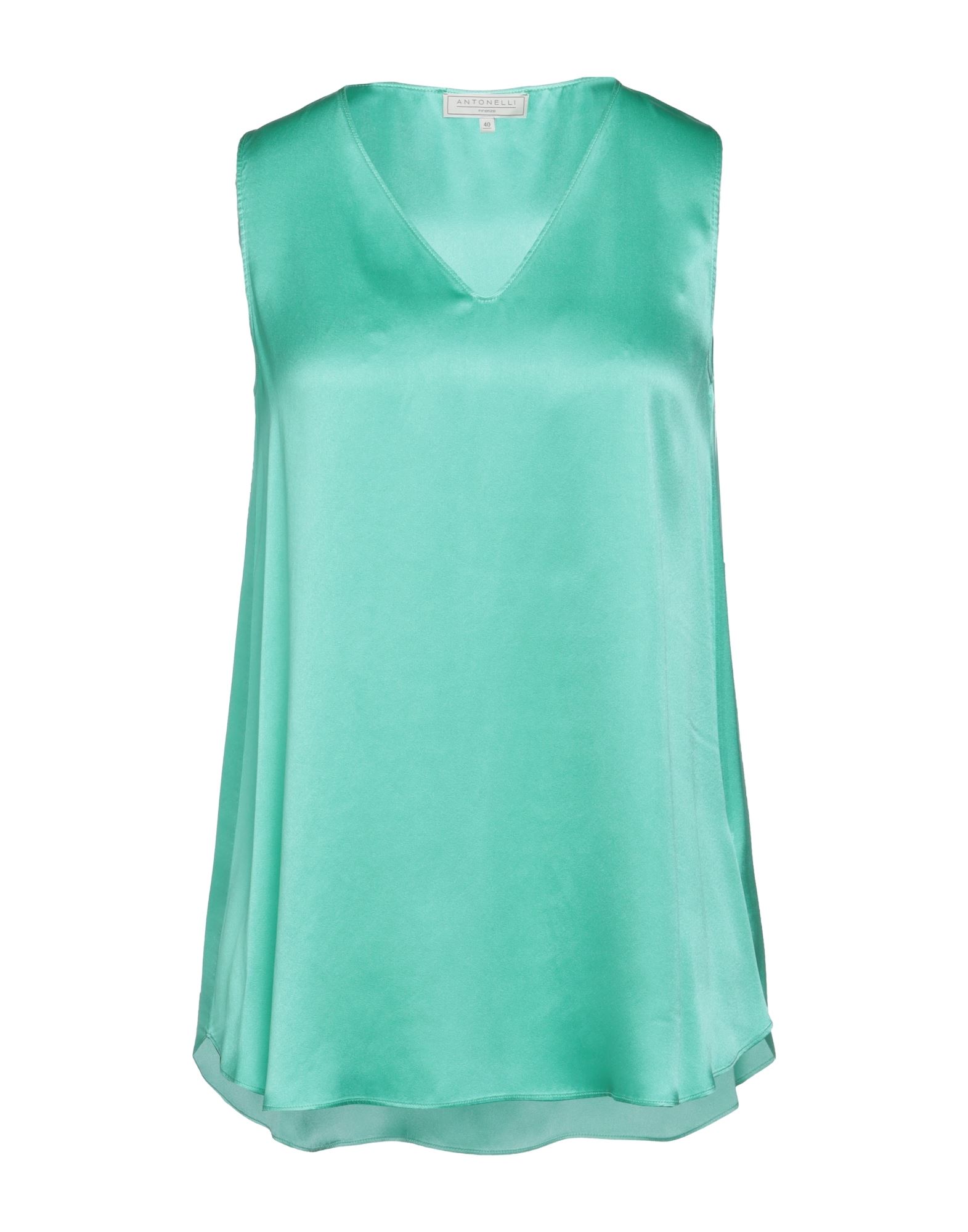 Shop Antonelli Woman Top Light Green Size 6 Silk, Lycra