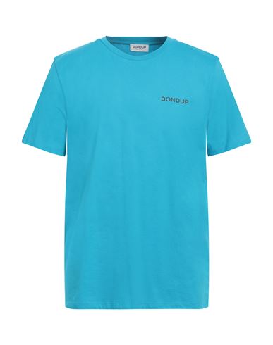 Dondup Man T-shirt Azure Size Xxl Cotton In Blue