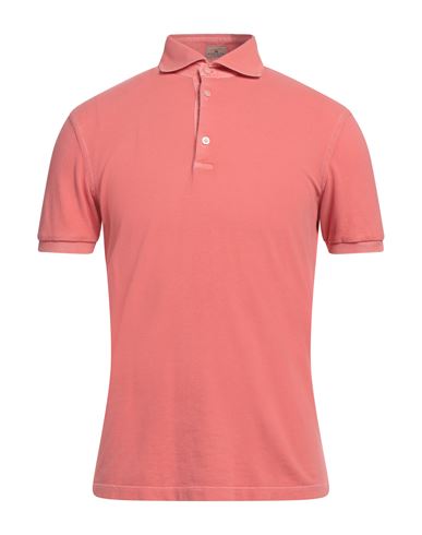 Sonrisa Man Polo Shirt Salmon Pink Size S Cotton