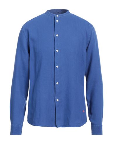Peuterey Man Shirt Blue Size M Linen