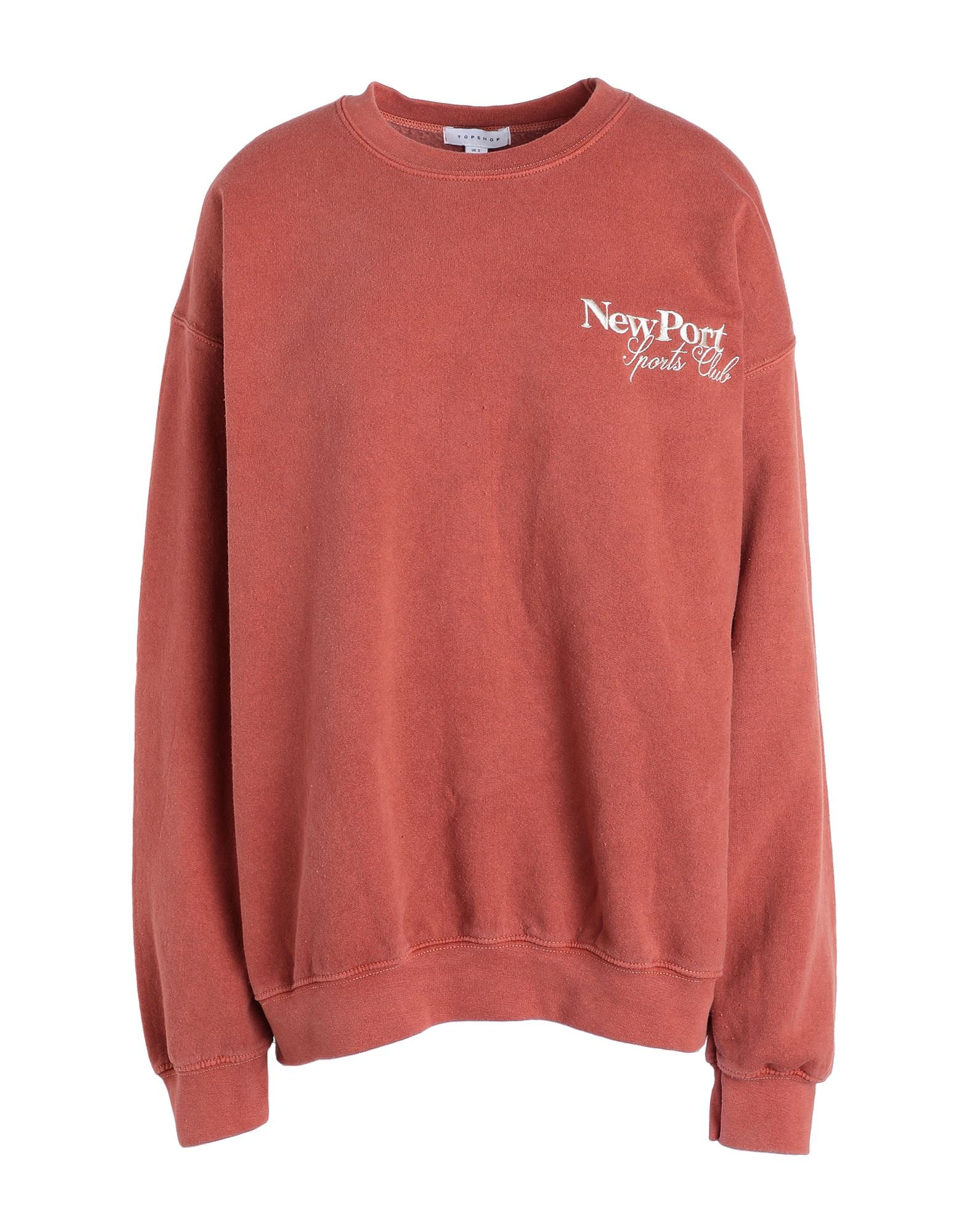 Shop Topshop Woman Sweatshirt Rust Size L Cotton, Polyester In Red