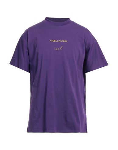 Alessandro Dell'acqua Man T-shirt Purple Size L Cotton