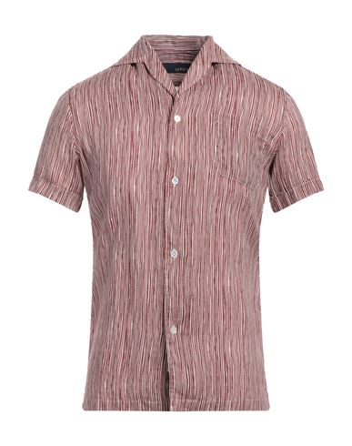 Lardini Man Shirt Brick Red Size S Linen