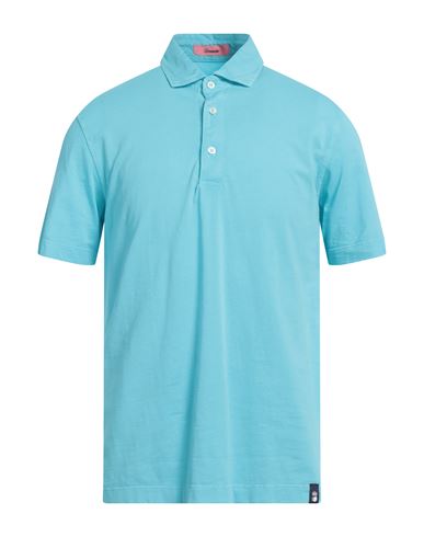 Shop Drumohr Man Polo Shirt Turquoise Size Xl Cotton In Blue