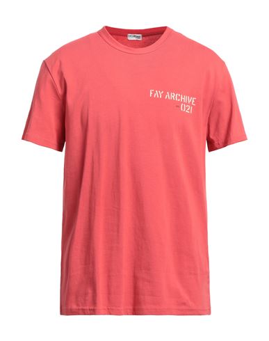 Fay Archive Man T-shirt Coral Size L Cotton In Red
