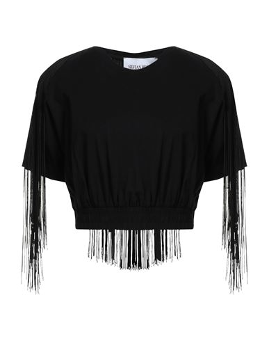 Silvian Heach Woman T-shirt Black Size Xs Cotton