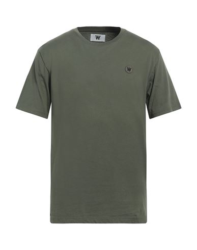 Shop Double A By Wood Wood Man T-shirt Military Green Size M Cotton