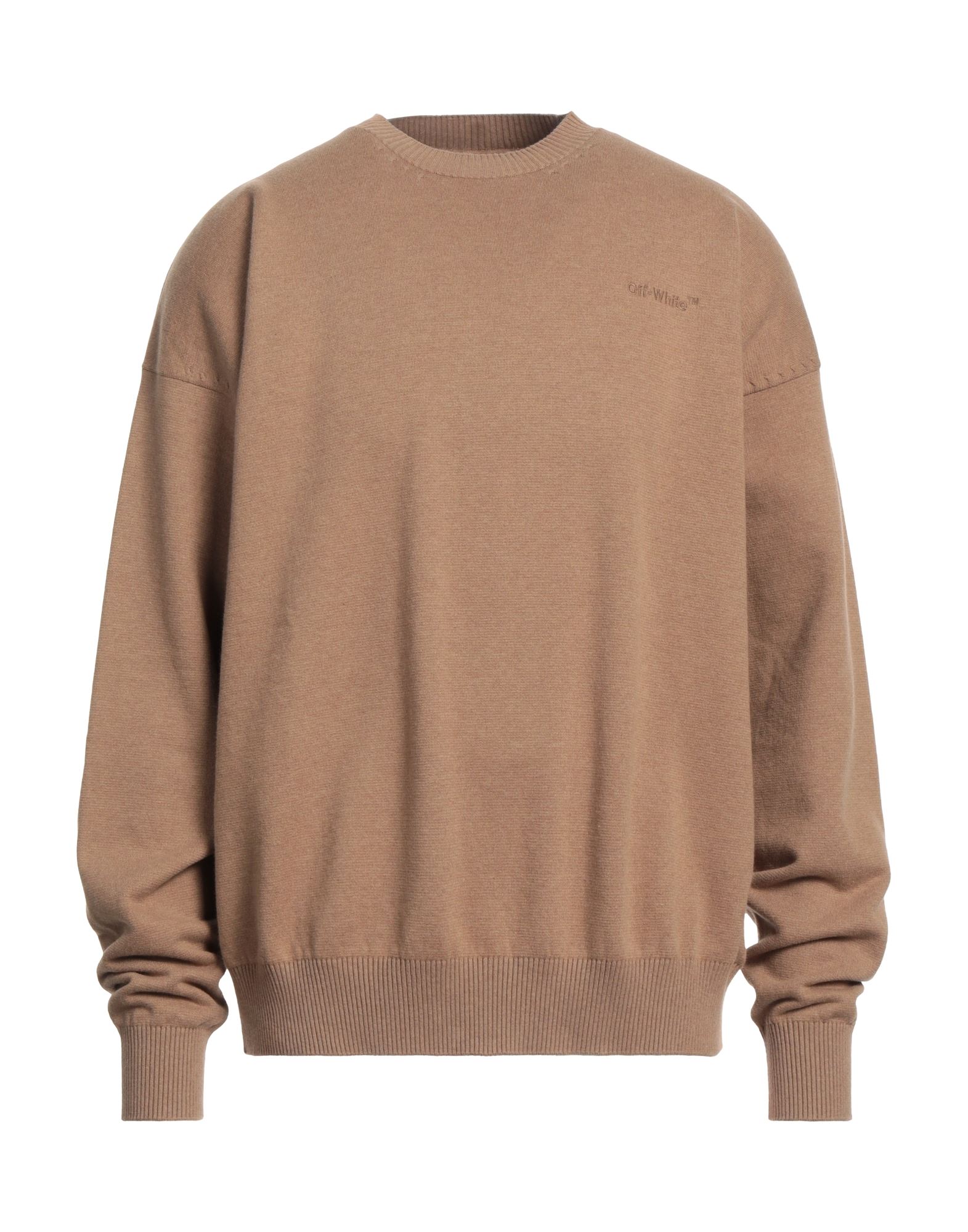 Off-white Man Sweatshirt Camel Size S Cotton, Polyamide, Elastane In Beige