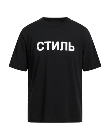 Heron Preston Black Cotton Rugular T-shirt With Ctnmb Print In Black