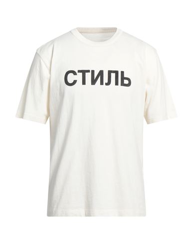 HERON PRESTON HERON PRESTON MAN T-SHIRT OFF WHITE SIZE S COTTON, POLYESTER